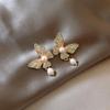 butterfly freshwater pearl earrings