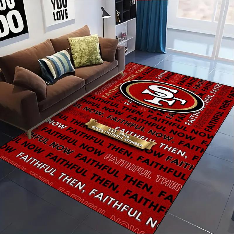 Tappeto Tappetino Logo 49ers per Soggiorno Camera da Letto Casa Decorazione Divano, Tappetino Antiscivolo per Giochi Bambini