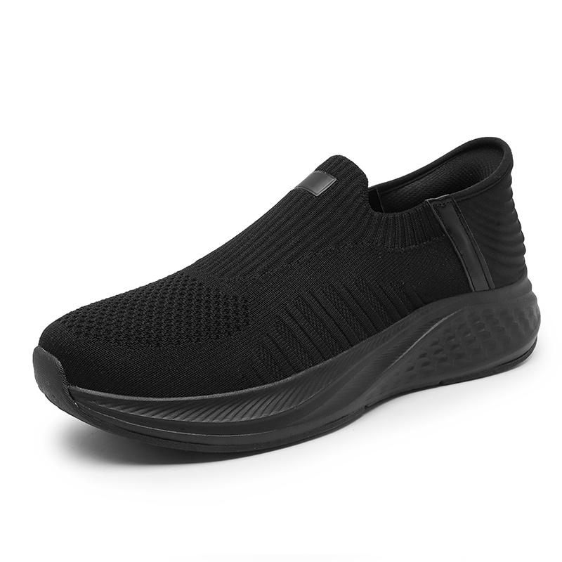 Men's shoes  new work sports leisure net shoes breathable thick soles with a slip-on flying knitting socks shoes