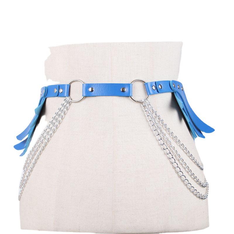 Leather Angel Wings Backpack Set: Women's Chain Body Harness, Shoulder Strap, and Waistband