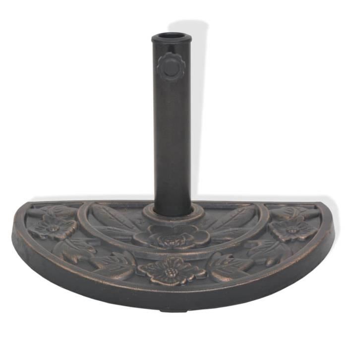 VidaXL Socle de parasol en résine demi-cercle Bronze 9 kg