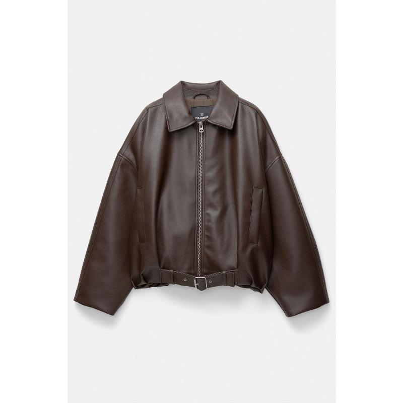 Spot Podzimní a zimní americká retro bomber bunda volná pracovní lokomotivní kožená bunda dámské oblečení