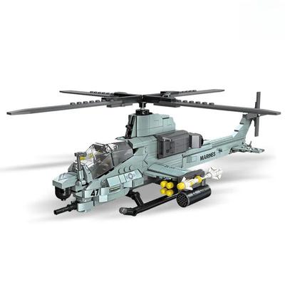 Children's Toy Helicopter Plastic Small Particles Assembled DIY Aircraft Model Building Blocks