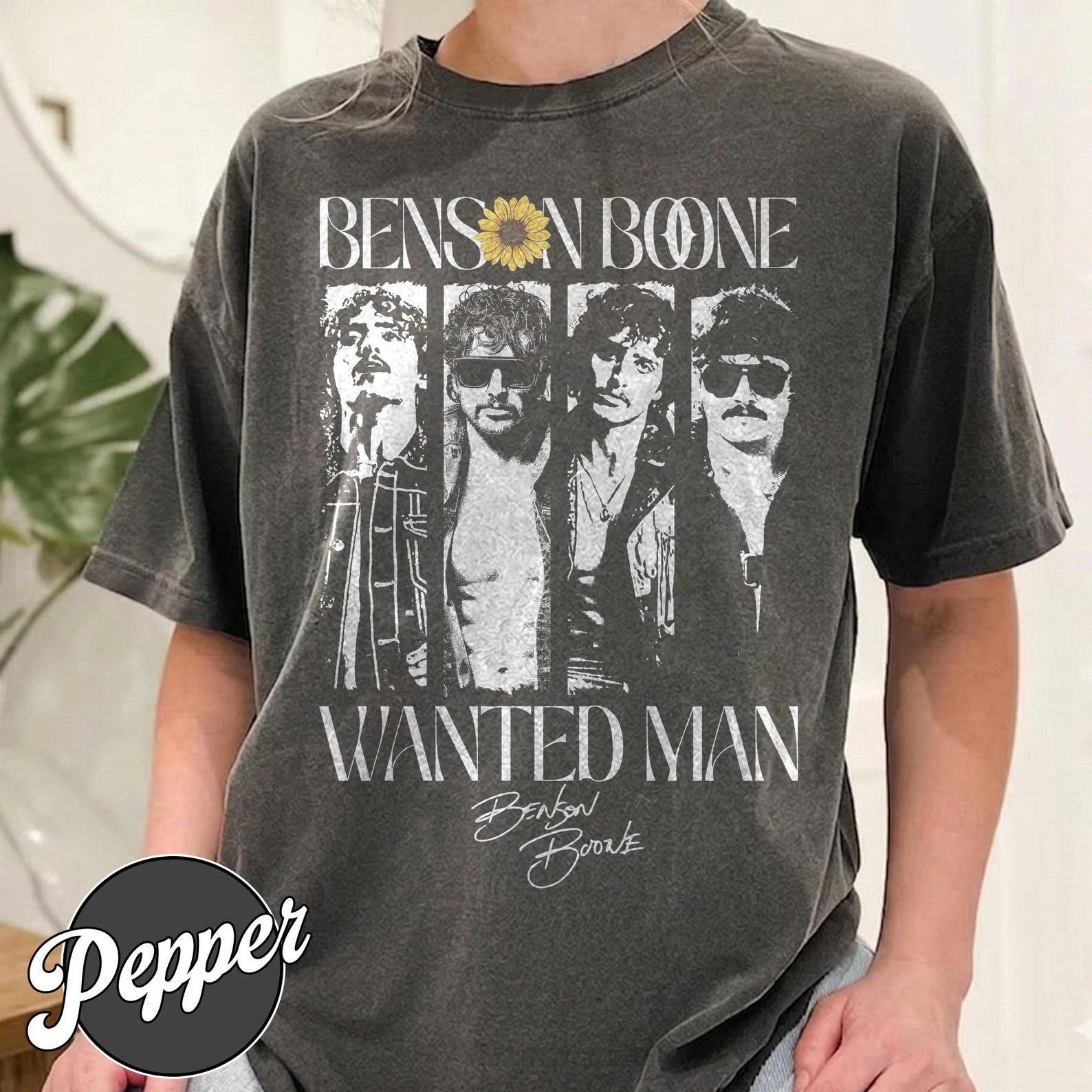 Benson  Floral  Boone Music Journey Retro T-shirt Retro Men s and Women s T-shirt Fan Commemorative Printed Casual T-shirt - ... S