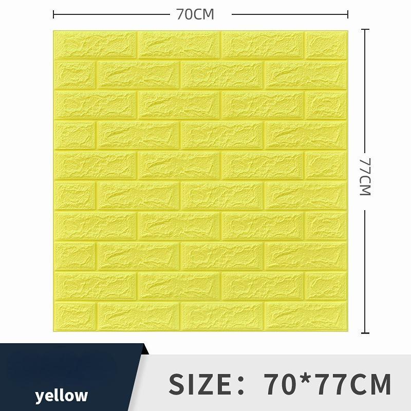 

10 шт. 3D обои из пенополиэтилена «сделай сам», наклейки на стену, украшение дома, украшение стены, тисненая каменная кладка, украшение для гостиной, спальни жёлтый