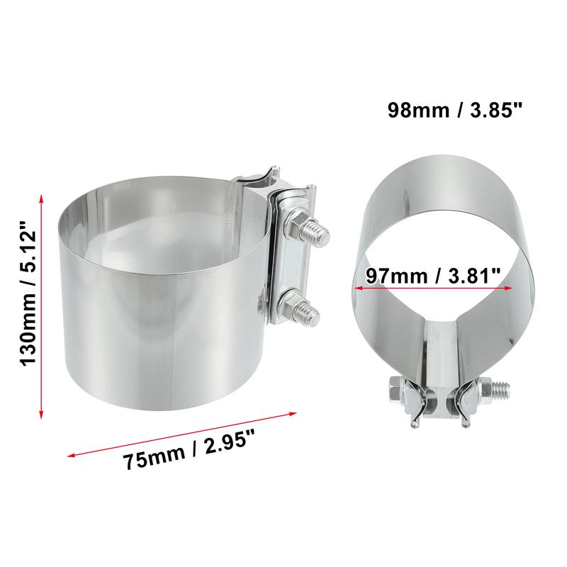 UXCELL 1-2pcs 2 Inch 2.5 Inch 3 Inch 4 Inch Car Exhaust Pipe Sleeve Connector Clamp Coupler Universal Adjustable