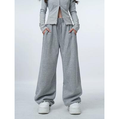 Grey  Sweatpants Women's Y2k Oversized Loose Pants Korean Street Style Casual Wide Pants Jogging Pants Harajuku Style