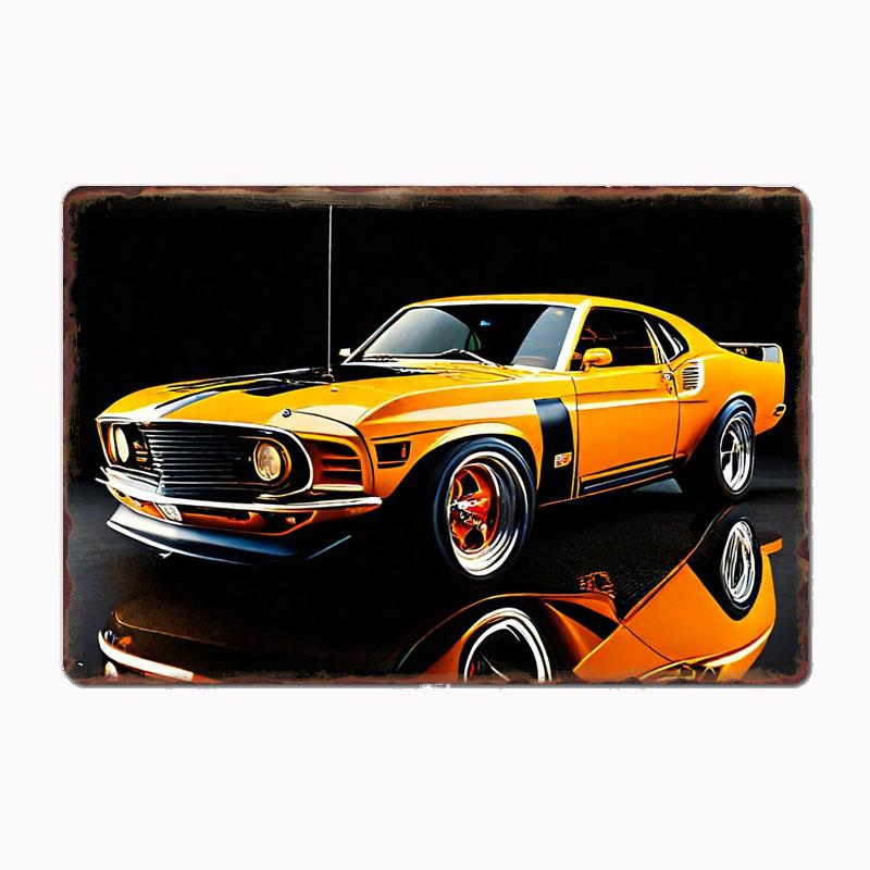 

Mustang Boss 302 Hatchback 1970 Race Car Racer Retro Metal Sign Poster Garage Indoor Room Decor Club Tin Home Wall Decor 20x30cm（7.8x11.8inch）