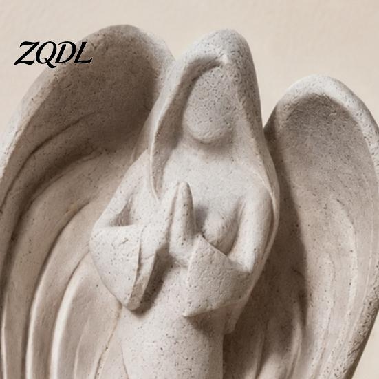Scultura Artistica per Studio Angelo in Preghiera Statua, Figurine Astratte di Angelo Custode, Decorazione Casa Religiosa Preghiera Mensola Chiesa Interno Memoriale Elegante