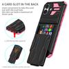 For iPhone 16 Case with Card Holder PC + TPU Phone Back Cover Kickstand