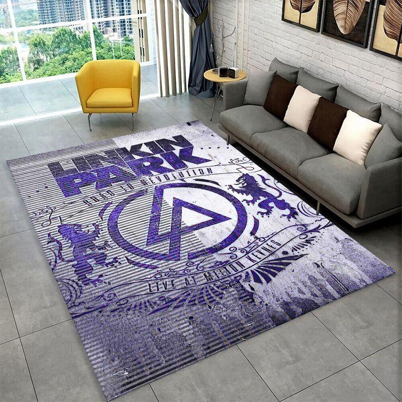 Tappeto Retro L-Linkin Park Rock Band per Sala Giochi Camera da Letto Soggiorno Divano Arredamento Casa, Tappeto Area Giochi Bambini Tappetino Antiscivolo