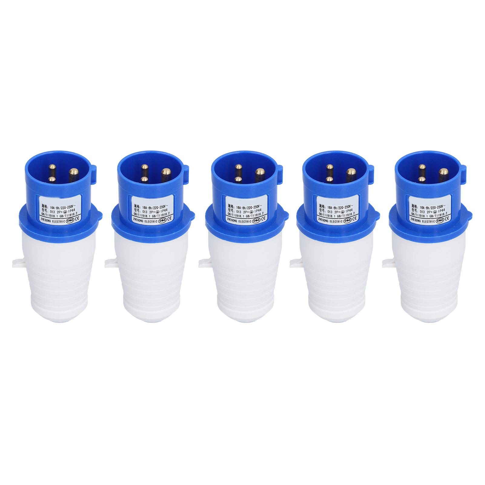 

5Pcs Industrial Connector 3 Pin Single Phase Aviation Power Supplies 16A 2P+E