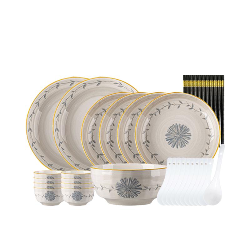 Peiersen 36-Piece Chinese Underglaze Ceramic Dinnerware Set