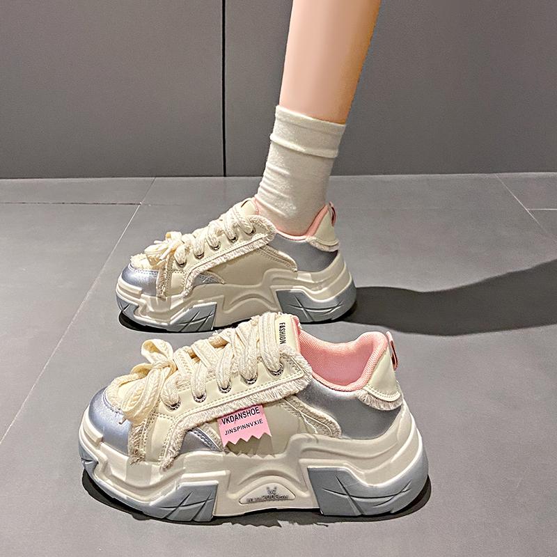 New spring and autumn pregnant women s dad shoes heightened platform sports board shoe size 34