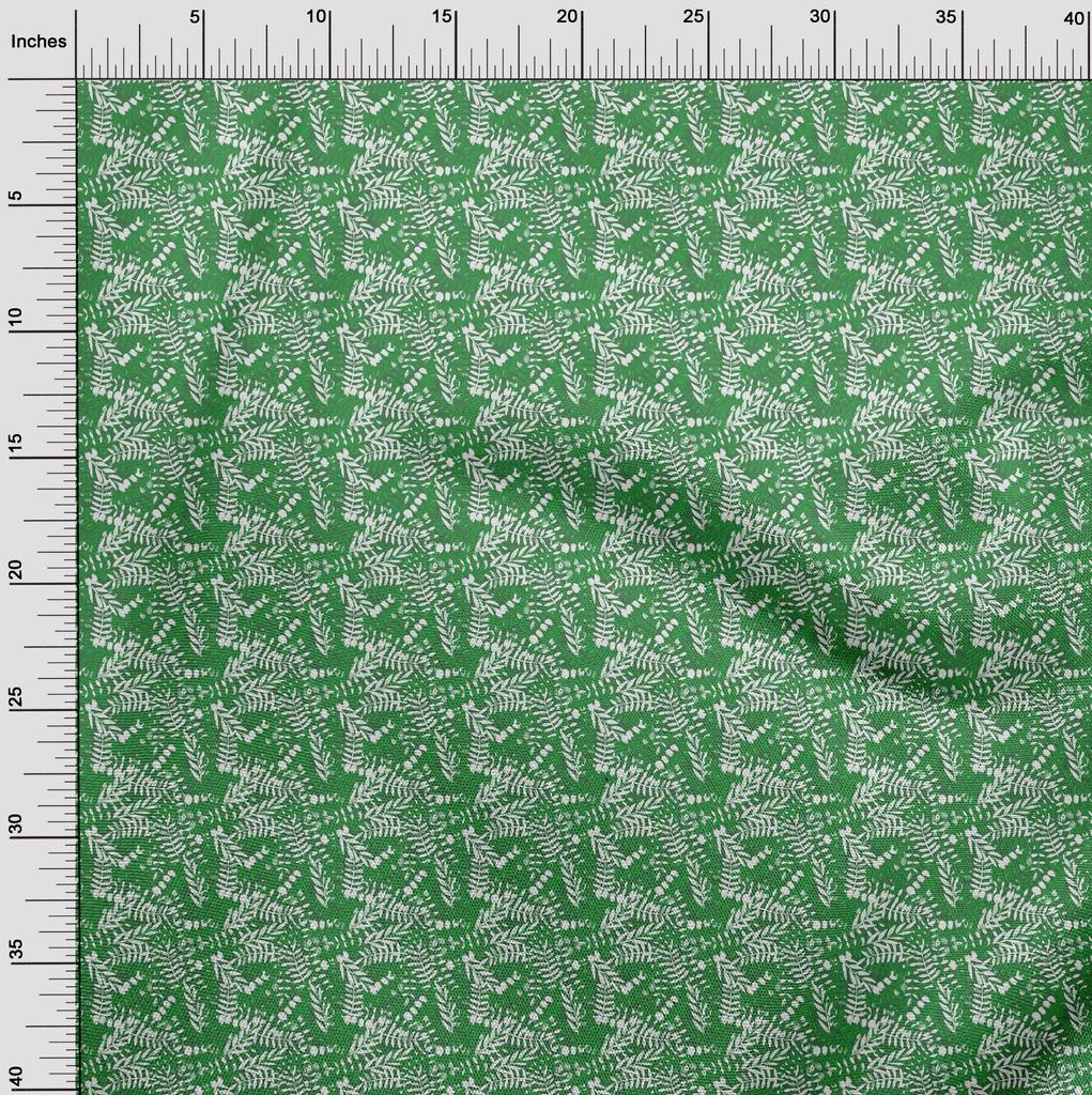 oneOone Cotton Flex Green Fabric Florals Dress Material Fabric Print Fabric By The Yard 40 Inch