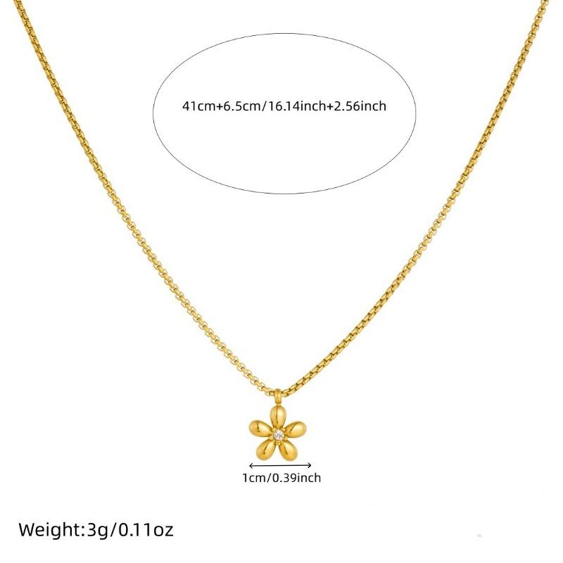 Gold Flower Jewelry Set with Crystal Center Necklace and Bracelet for Women