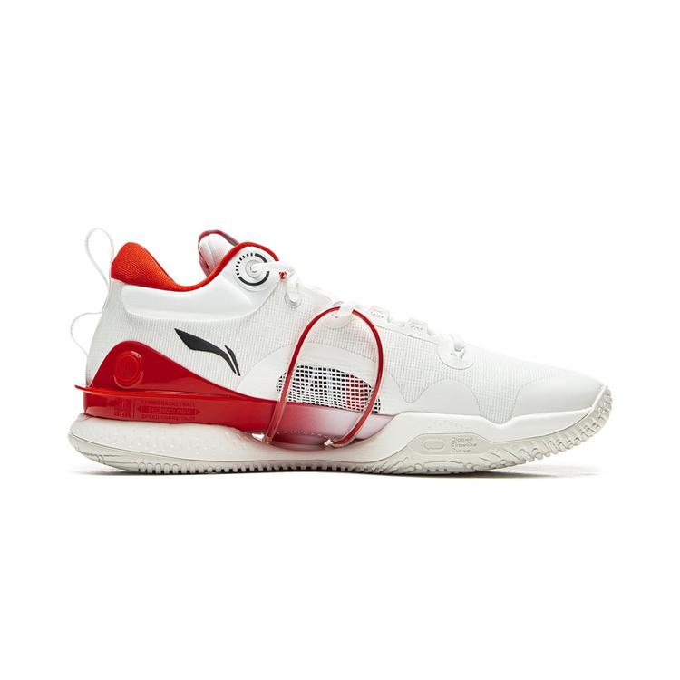 New LiNing Speed 8 Premium Cushioned Slip Resistant Low Top Basketball Shoes Men's White Red ABAT119-1