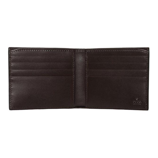 Gucci Monogram Logo Embossed Leather Short Double Fold Wallet Men Wallet Brown 365466-CWC1R-2140