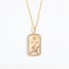 Twelve Constellation Pendant Necklace with Zircon, Gold Plated Clavicle Chain, Retro Jewelry Gift for Women