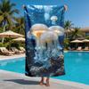 Deep-sea Jellyfish Theme Polyester Microfiber Beach Towel Is Highly Absorbent, Suitable for Swimming and Beach Outings