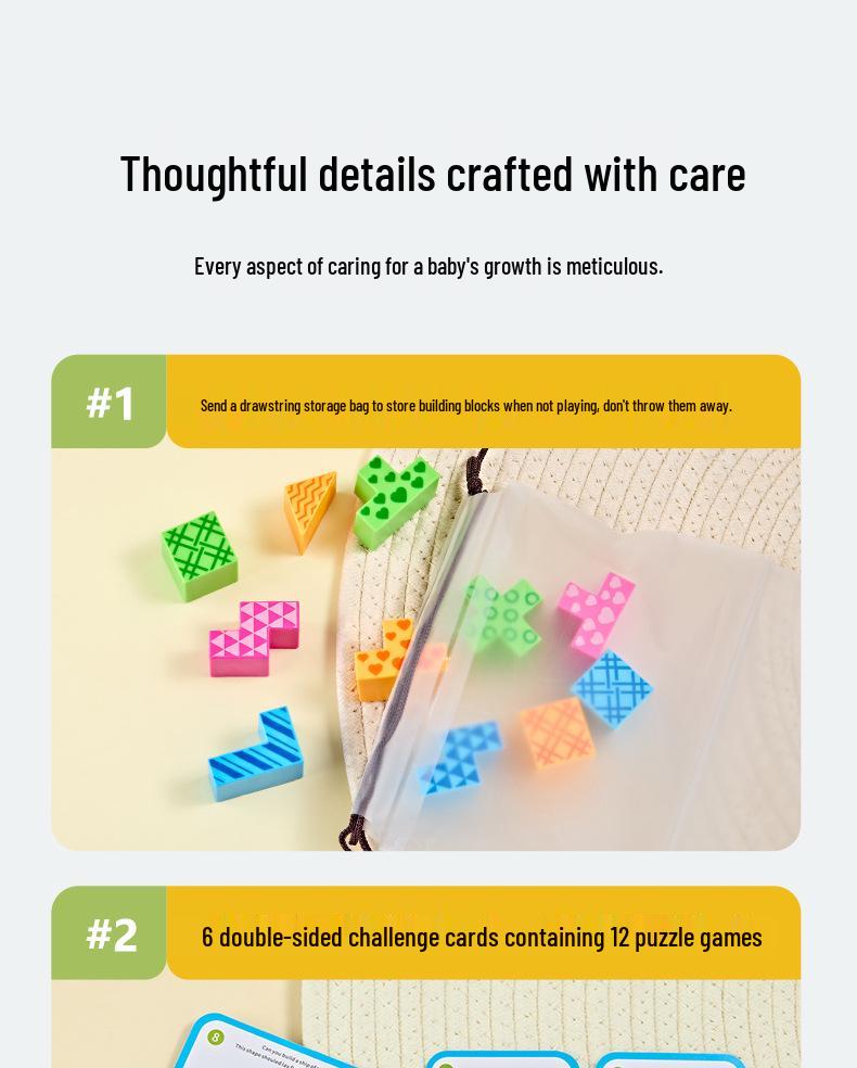 3D Wooden Puzzle: Montessori Logic & Space Training Toy for Kids