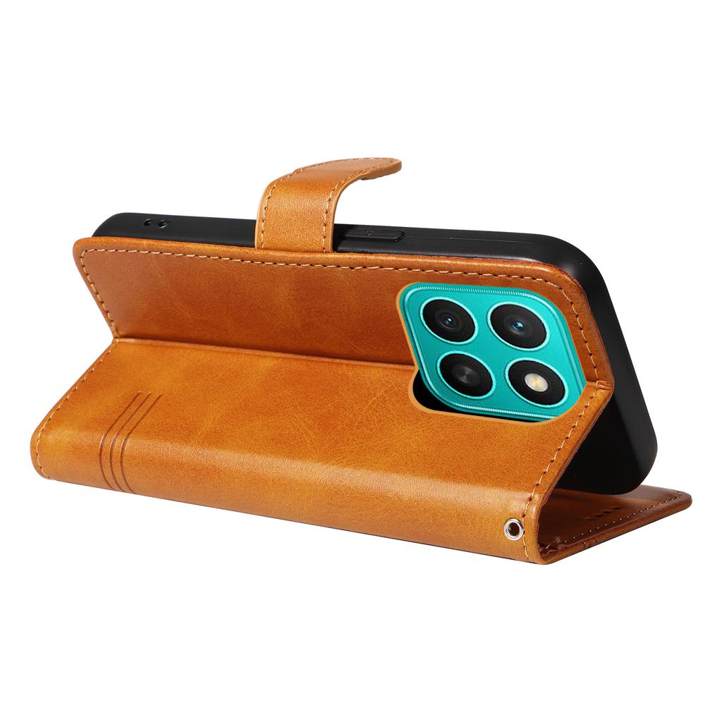 For Honor X8c 4G Wallet Case T-Shape Lines Leather Phone Cover Stand