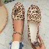 Women's Leopard Print Slip-On Flats - Lightweight Fabric Upper Durable PU Sole Round Toe Comfort for All-Season Casual Wear Animal Print Fashion Shoes