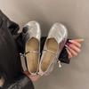 Women's Shoes Summer Weaving Soft Bottom Mary Jane Shoes Round Toe One Strap Single Shoes Hundred Shoes