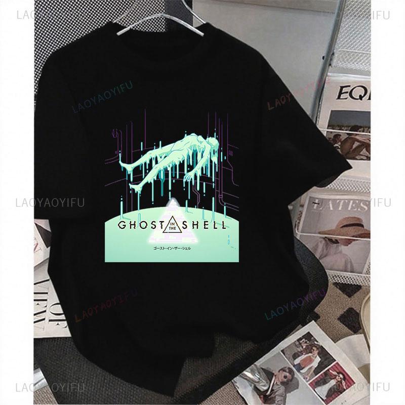Ghost In The Shell Kusanagi Motoko Anime Graphic Tshirt Unisex Vintage Unisexga Casual Loose Polyester Harajuku Print Unisex Tops