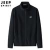 JEEP SPIRIT Men's Stand Collar Fleece Sweatshirt Jacket