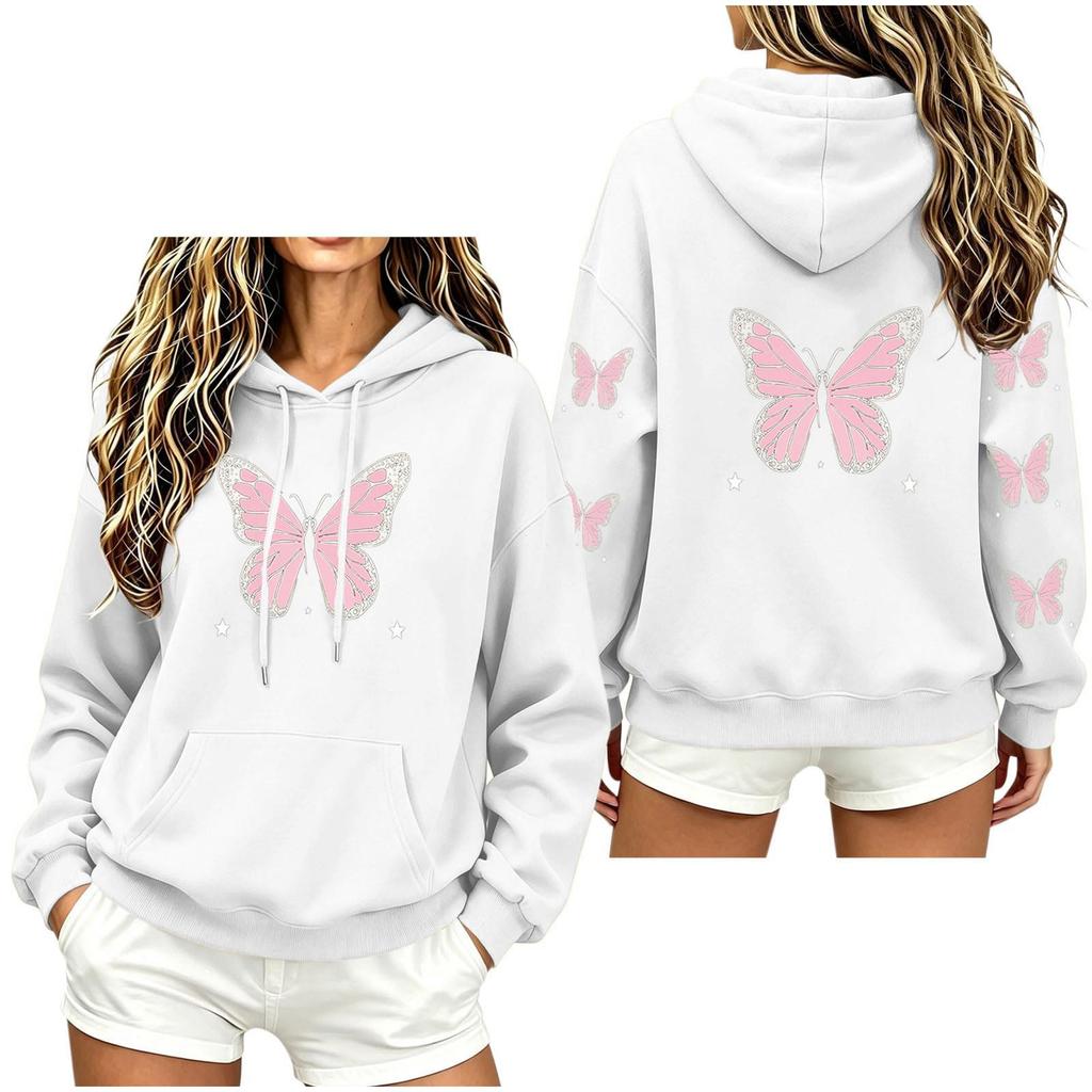 Women's Fashion Hoodie Loose Fit Casual Long Sleeve Sweatshirt Top for Daily Wear