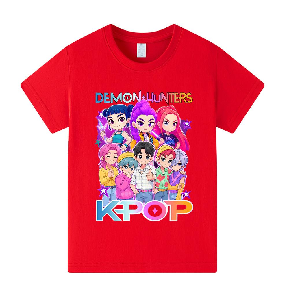 A1201 Kids Boys Girls Sajaboys Kpop Rumi Zoey Mira Print Short Sleeves T-shirt