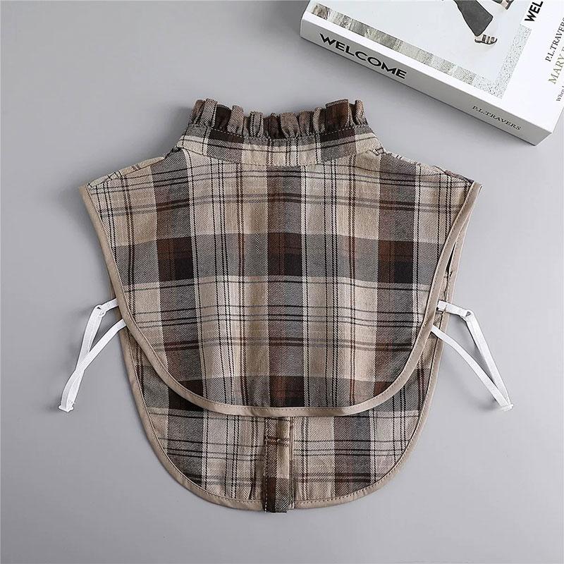 Perfect Match Womens Half-Shirt Dickey Collar Detachable Fake Collars Fashion Classic Plaid Fake Collar For Dresses Blouse Sweater