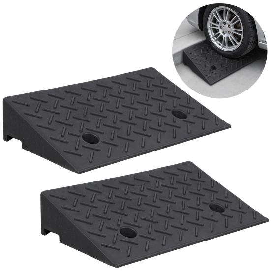 1 Pair 4" Rise Driveway Ramps, Non Slip Curbside Ramps Support 7000lbs, 19.7" L X 12" W, Threshold Ramps for Cars Wheelchairs Scooters Lawn Mowers