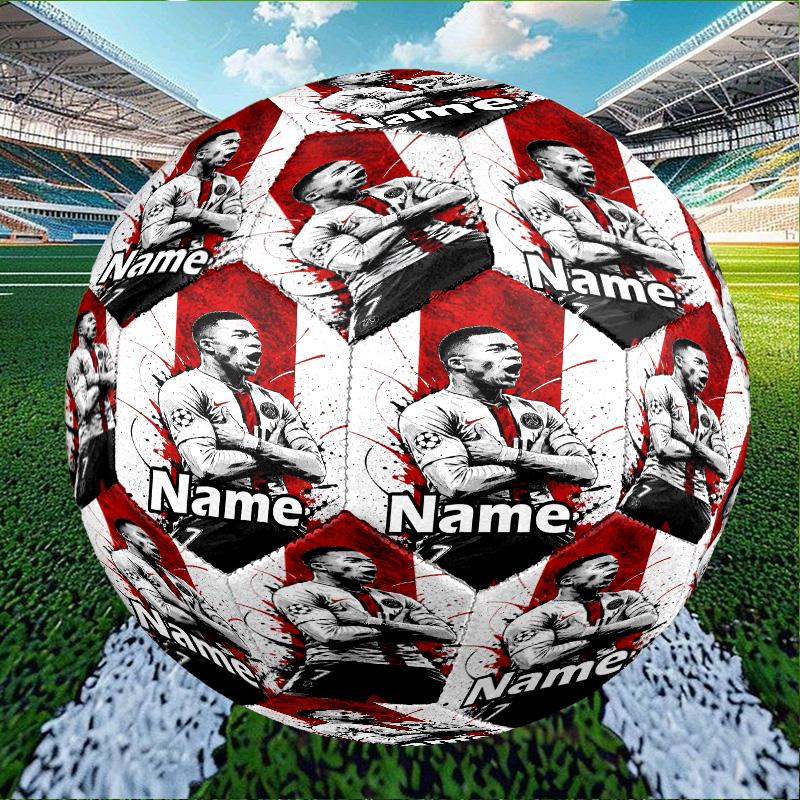 Custom Name Personalized Kylian Mbappe Print Size 5 Soccer Ball Training & Match Football, for Team, Kicking, Gift for Football