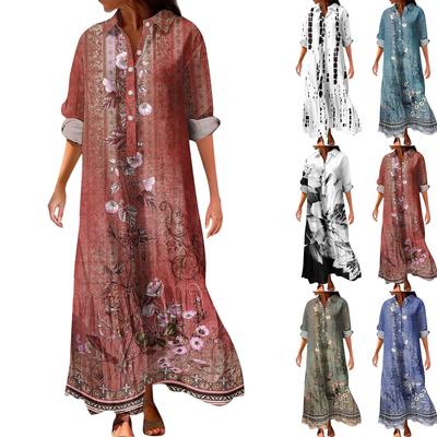 Robe décontractée pour femme, ample, tendance, à imprimé floral