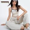 Women's Retro-Style Yoga Tank with Spaghetti Straps & Fixed Pad