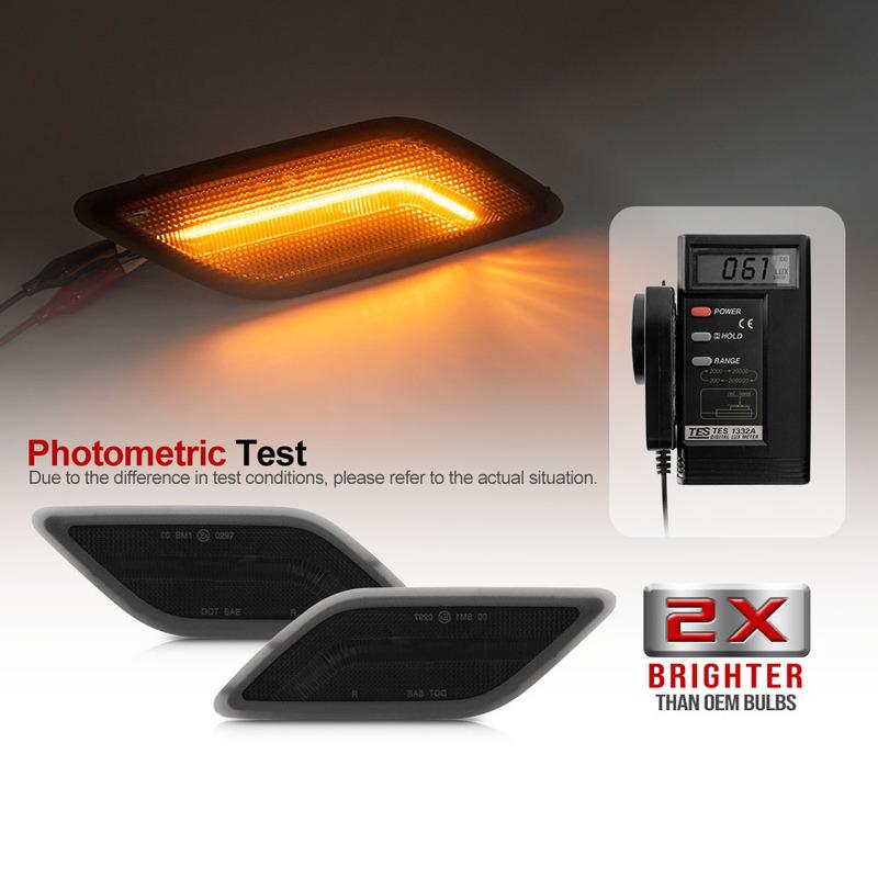 Smoked LED Side Marker Lights For 2010-2013 Benz W212 E-Class Pre-LCI E350 E550 E63 AMG Sedan/Wagon Amber/White Sidemarker Lamps