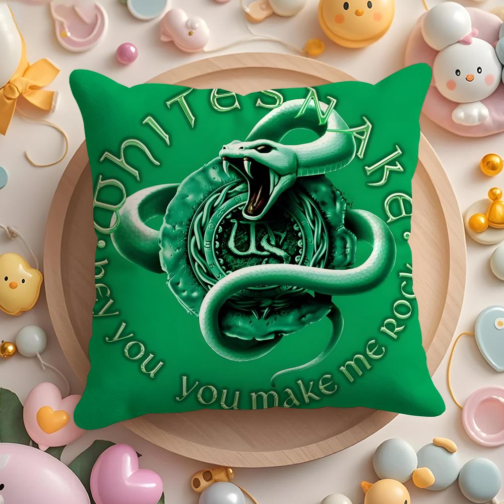 W-Whitesnake Band Cushion Cover Home & Car Multi-Scene Pillow Cover - Reversible, Soft & Durable for Daily Use
