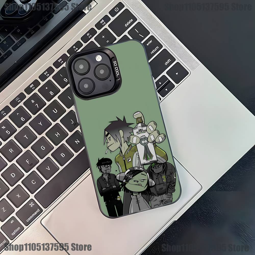 G-Gorillaz Rocková Kapela Kreslený Kryt na Telefon Pro iPhone 17,16,15,14,13,12,11,Pro,XS,Max,Plus,Mini,SE4,E Černý Matný Nárazuvzdorný Kryt