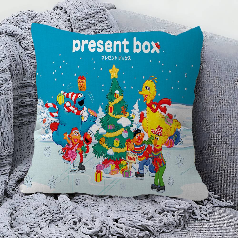 Cartoon S-Sesame-S-Street Pillow Cover Design Cushion Cover Decor Holiday Decorati