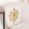 Goldener Lotus Toilettenaufkleber Zen-Stil Lotus Dekoration Selbstklebend Abnehmbar Ästhetischer Badezimmeraufkleber Wandaufkleber Heimdekoration