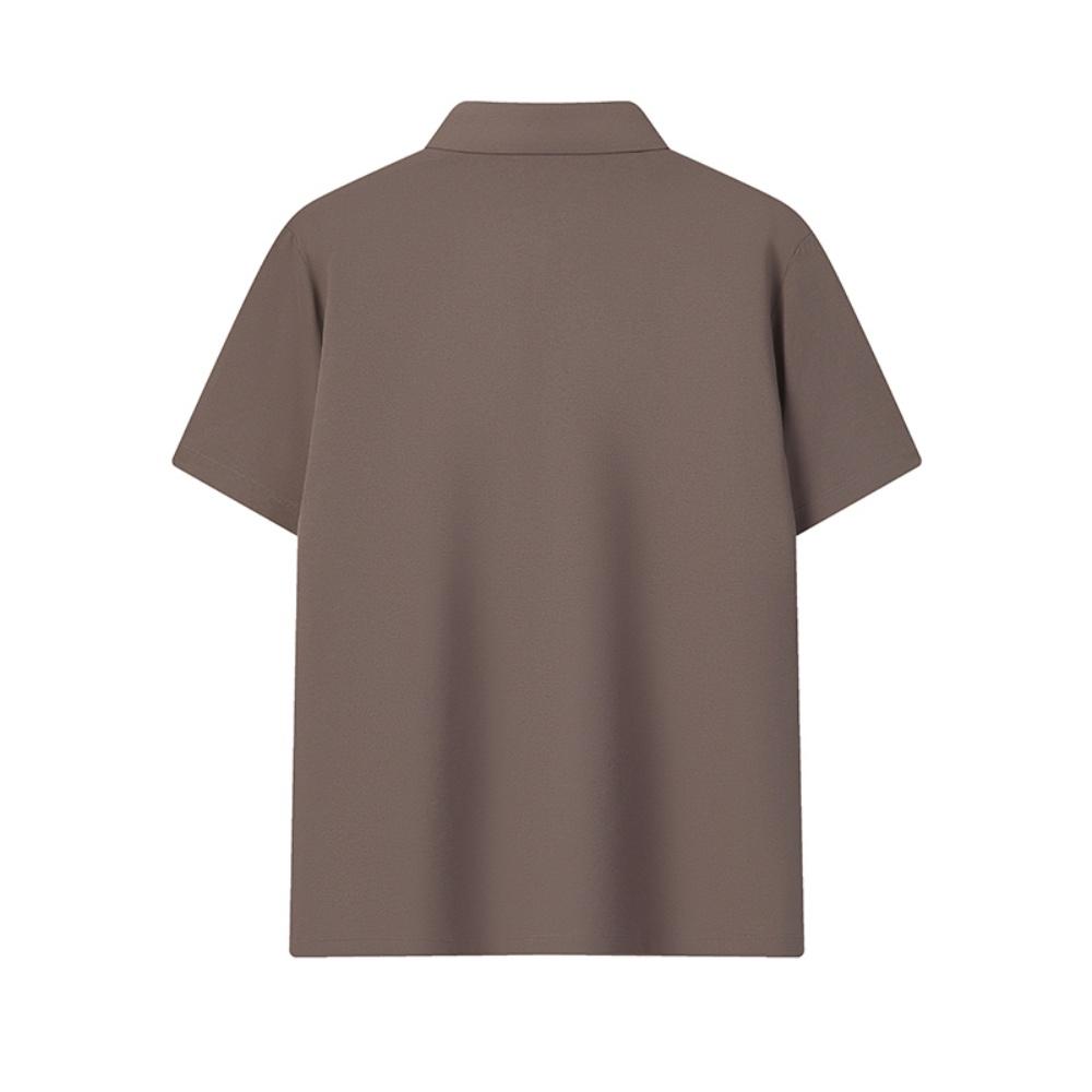 Fila F.C. Classic Minimalist Basic Casual Light Business Versatile Comfortable Knitted Short Sleeve Polo Shirt Men Tops Light-Brown F11M621103FBN