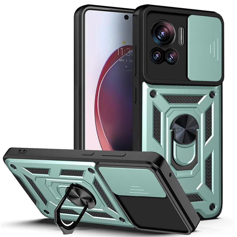 Coque For Motorola Moto Edge 30 40 Neo Ultra Lite Fusion S30 X30 Pro E13 Case Cover Push Window Lens Coverage Ring Bracket Etui