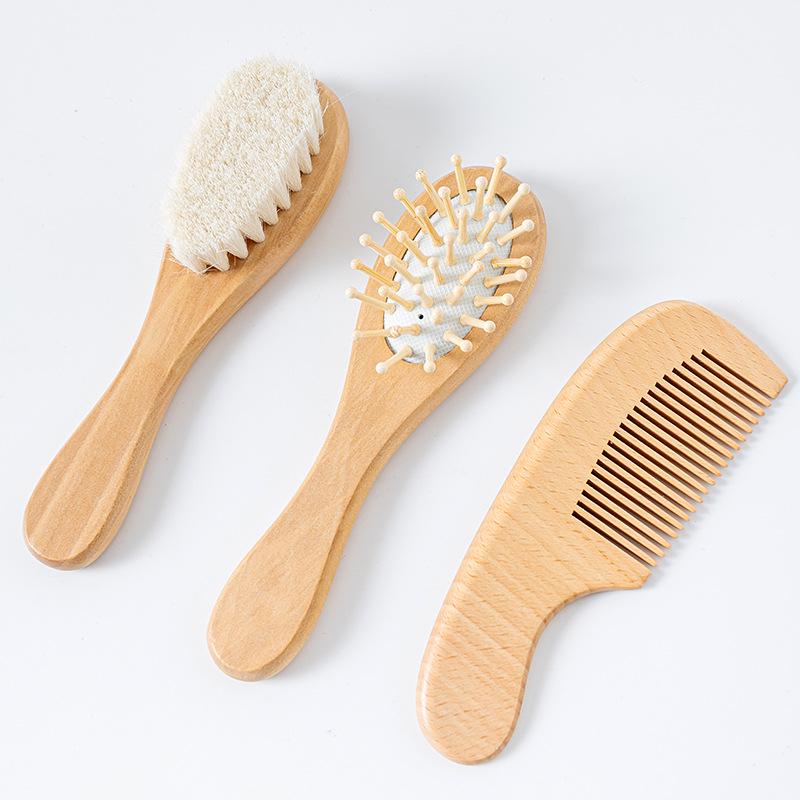 Kids' Hairdressing Set: Shampoo Cleaning Brush & Baby Massage Wool Comb