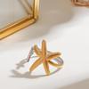 Yori Stainless Steel 18K Gold PVD Plated Ocean Starfish Asymmetrical Ring for Women Vacation Daily Jewelry Accessory 2025