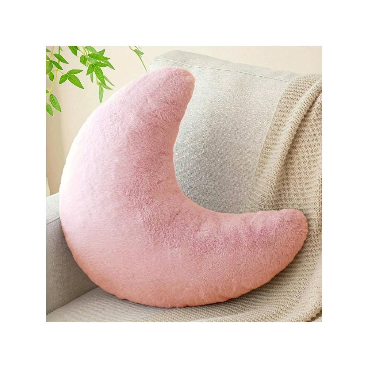 Bequimes Mondkissen, ultraweiches Plüschkissen in Halbmondform, für Schlafzimmer- und Wohnzimmerdekoration 50cm