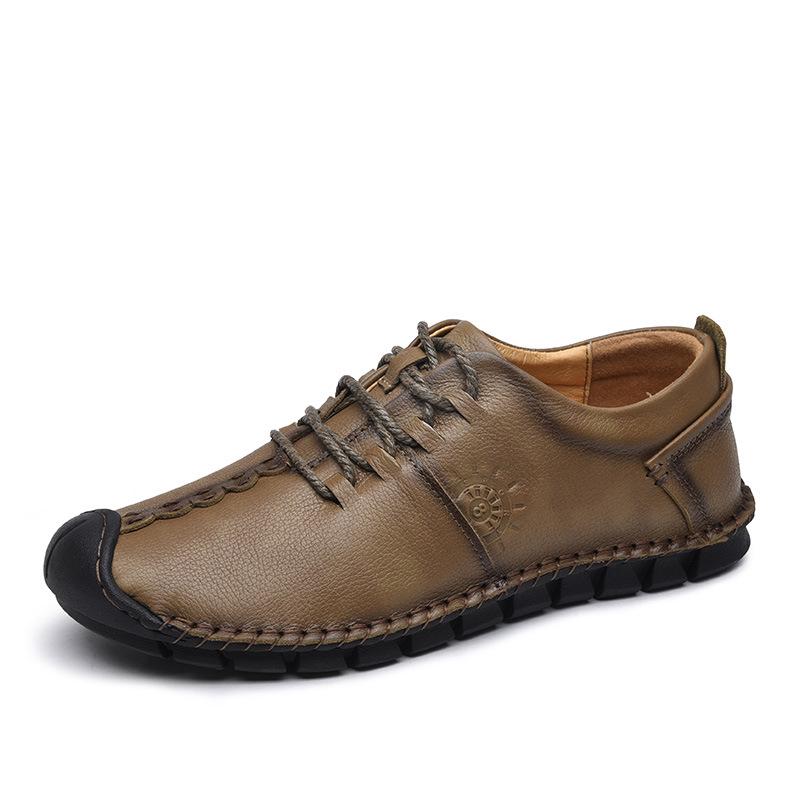 

Осенне-зимняя новая мужская обувь на шнуровке, рабочая обувь из дышащей натуральной кожи, повседневная мужская обувь с низким верхом в британском стиле 44