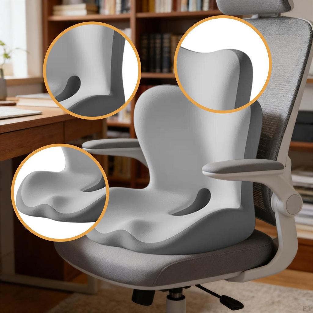 Memory Foam Seat Back Cushion for Tailbone Comfort Breathable Non Pad
