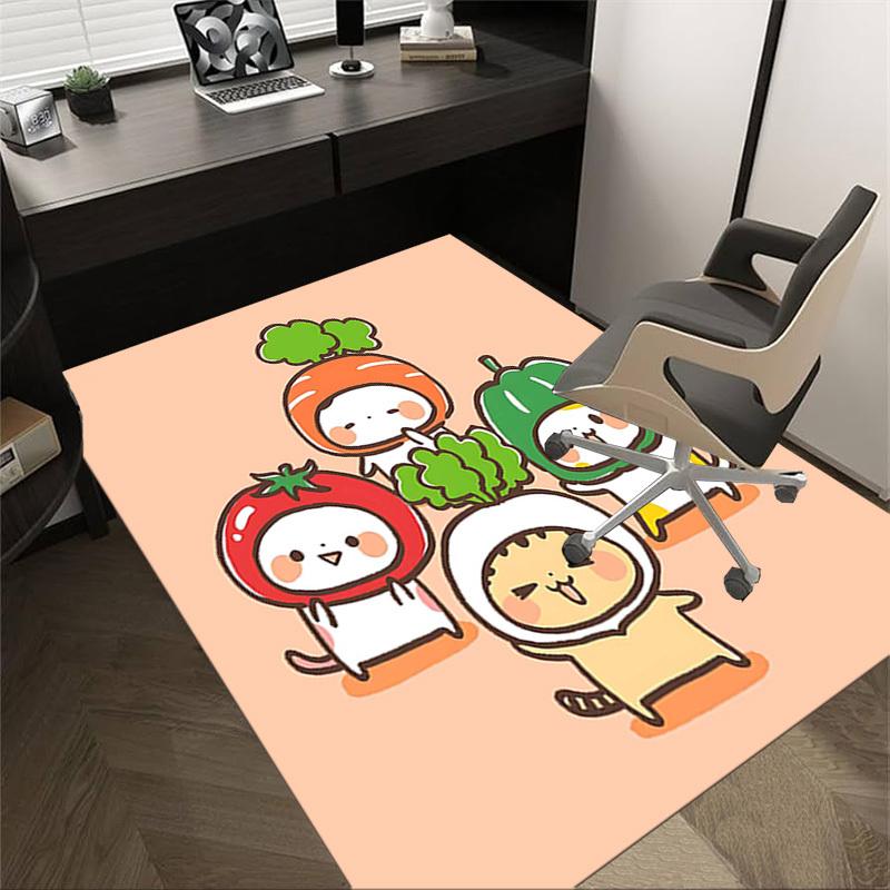 

1PC Vegetable Cat Non-Slip Floor carpet, suitable for Office, bedroomand playrooms. It can also be used as a sofa footrest cover-T23 60cm by 90cm